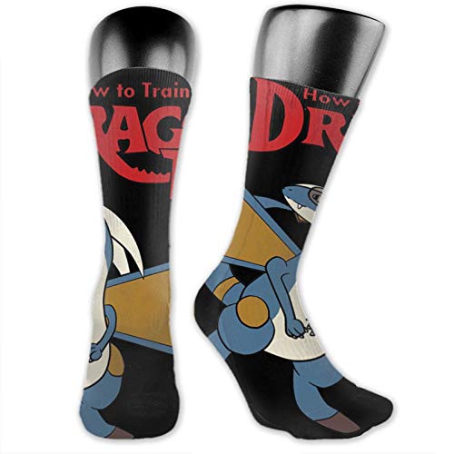 MAYUES Christmas Gifts Socks Calcetines Ho-W To Tra-In Yo-Ur D-Ra-Gon Calcetines Deportivos Transpirables De Algodón Clásico Unisex Calcetines Largos Casuales Calcetines Gruesos Calcetines Cortos