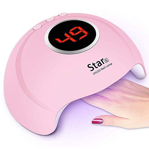 McNory 54W Lámpara Secador de Uñas, 18 LED/UV Gel Esmalte de Uñas Curado Luz Máquina,3 modos de tiempo,90s Modo de calor bajo y Pantalla LED Para Manicura/Pedicure Nail Art en el Hogar ect