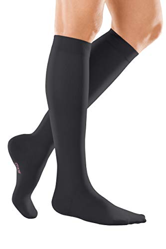 medi Mediven elegance 0247512 - Medias de compresión hasta la rodilla para mujer, con punta cerrada, CCL2, sin banda adhesiva, color negro, talla II corta