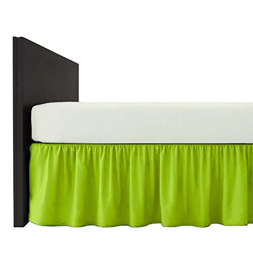 Mfabrics Sábana bajera de polialgodón, teñida, de fácil cuidado, lavable a máquina, disponible en 20 colores, 40 cm (verde lima, individual) Mfabrics Sábana bajera de polialgodón, teñida, de fácil cuidado, lavable a máquina, disponible en 20 colores, 40 cm (verde lima, individual)