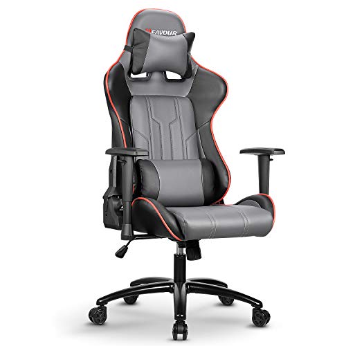 MFAVOR Silla Gaming,Silla para juegos,Silla de Juego con Reposacabezas y Almohada Lumbar, Respaldo Reclinable, Altura Ajustable, Carga Máxima 135KG