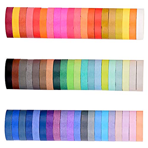 Miltie Cintas Washi Tape Washi Rainbow Washi Masking Tape Set Colores Conjunto de Cintas para Artes Manualidades Pintura Modelado Recambio Etiquetado Codificación Cinta de Conducto (60 Colores)