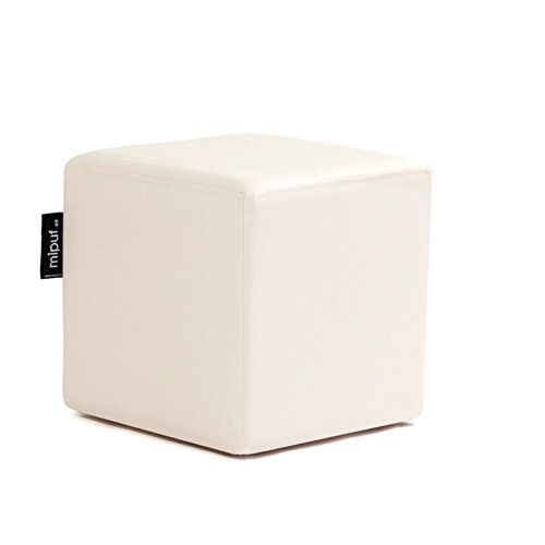 MiPuf - Puff Cube Original Tamaño 40x40x40 - Polipiel - Color Beige