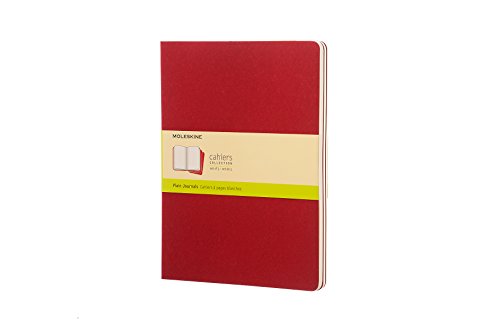 Moleskine CH123 - Set de 3 cuadernos, XL 19 x 25, color rojo