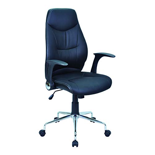 MUEBLIX | Silla de Escritorio Ergonómica Negra | Sillon de Oficina o Despacho con Respaldo Reclinable con Ruedas | Sillas Escritorio Giratoria Estilo Moderno de Polipropileno | Color Negro