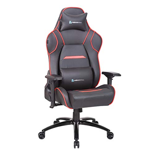 Newskill Valkyr - Silla gaming profesional con asiento microperforado para mejor sensación térmica (sistema de balanceo y reclinable 180 grados, reposabrazos 4D) - Color Rojo