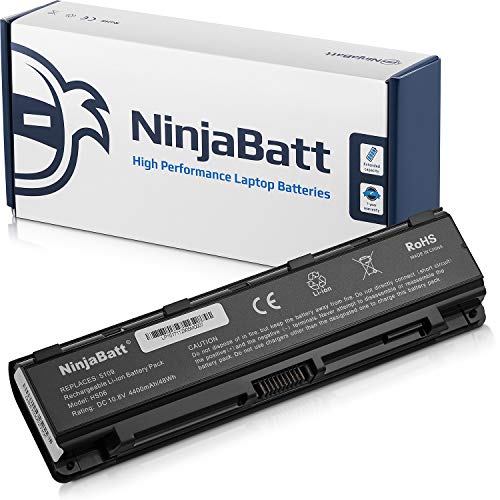 NinjaBatt Batería para Toshiba PA5109-1BRS PA5110U-1BRS PA5108U-1BRS Satellite C50 C55 PABAS272 PABAS271 PABAS273 - Alto Rendimiento [6 Celdas/4400mAh/48wh]
