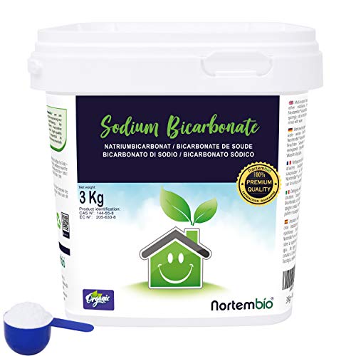 Nortembio Bicarbonato de Sodio 3 Kg, Insumo Ecológico de Origen Natural, Libre de Aluminio, EBook Incluido.