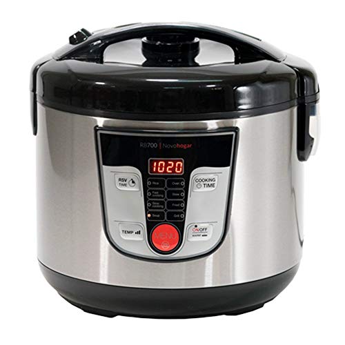 Novohogar Robot de Cocina Multifunción, Programable 24H. Cubeta Antiadherente 5L; 10 Comensales. Recetario, Pantalla Digital, 8 Menús, 8 Programas Automáticos: Cocina al Vapor, a Fuego Lento (Negro) Novohogar Robot de Cocina Multifunción, Programable 24H. Cubeta Antiadherente 5L; 10 Comensales. Recetario, Pantalla Digital, 8 Menús, 8 Programas Automáticos: Cocina al Vapor, a Fuego Lento (Negro)