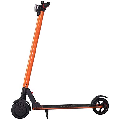 Patinete Eléctrico DENVER SEL-65110ORANGE Motor de 250 W. Marco de Aluminio. Velocidad máx. 20 km/h. Recorrido hasta 12 Km por Carga. Ruedas 6.5 ". Luz Delantera y Trasera. Plegable y Ligero.