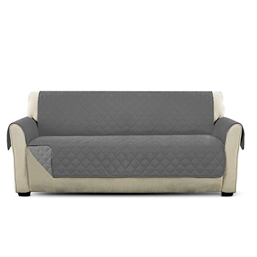 PETCUTE Fundas de Sofa Lujo Cubre para Silla Protector de sofá o sillón, Dos o Tres plazas Gris 3 plazas