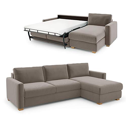 place to be. Sofá cama de 3 plazas con respaldo reclinable y extensible, color beige
