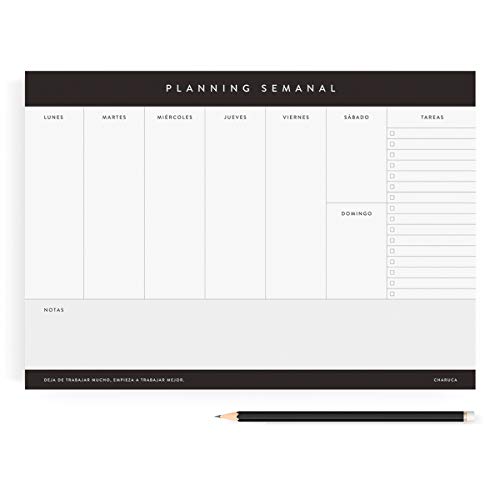 Planificador Charuca 100% productividad. Semanal Planificador Charuca 100% productividad. Semanal