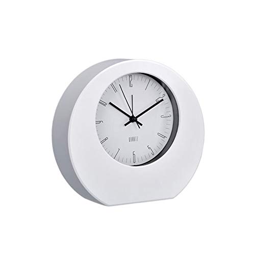 PROMO SHOP Clásico Reloj Despertador Analogico Blanco · Reloj de Mesa con Mecanismo de Cuarzo y Alarma · Reloj Sobremesa Ideal para Regalar en Cualquier Momento