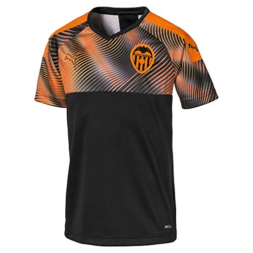 Puma Valencia CF Temporada 2020/21-Away Shirt Replica Jr Camiseta Segunda Equipación, Unisex, Black-Vibrant Orange, 164