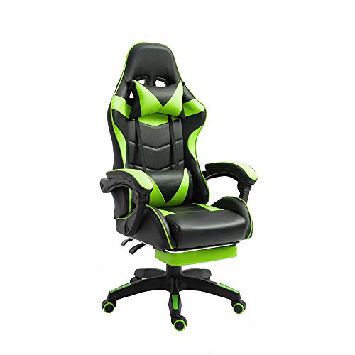 RAC TLV-A1010-GREEN Silla de Oficina PC Gaming Videojuegos Racing Escritorio Sillon Gamer Despacho, Negro - Verde