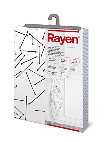Rayen 6275.05 - Funda para Tabla de Planchar, Algodón, color Blanco con Rayas Finas, 130 x 47 cm