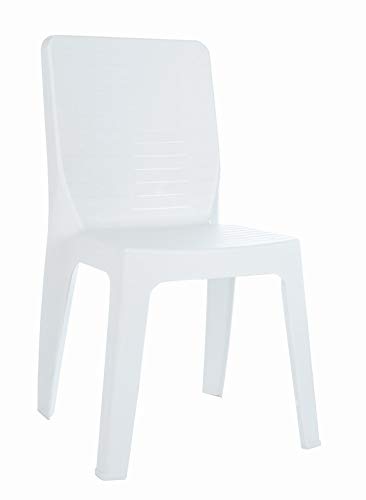resol Iris Silla de plástico para jardín Exterior terraza - Color Blanco, Set de 4 Unidades resol Iris Silla de plástico para jardín Exterior terraza - Color Blanco, Set de 4 Unidades