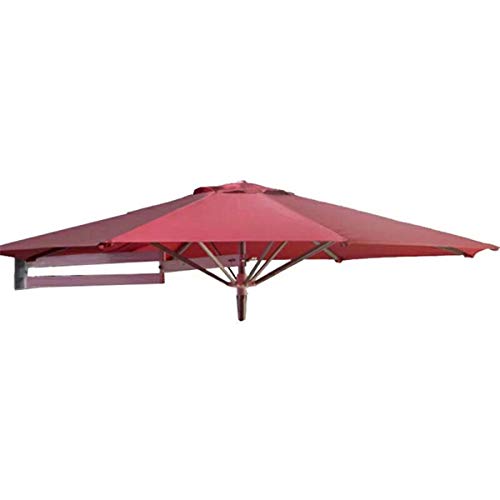 RUINAIER Sombrilla con Mástil de para Terraza Playa Parasol montado en la Pared del Patio del Paraguas con la Barra de Metal, Ronda sombrilla de jardín Balcón o terraza (Color : Red, Size : 2.2m)