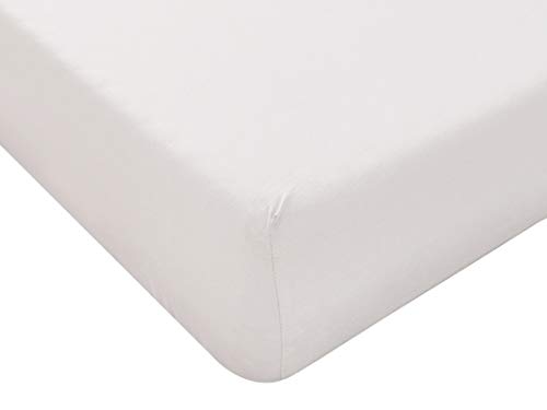 Sábana bajera para cama de matrimonio de 180 x 200 cm, color blanco, material 100% puro algodón, sábana para cama individual de 1 plaza, fabricada en Italia Sábana bajera para cama de matrimonio de 180 x 200 cm, color blanco, material 100% puro algodón, sábana para cama individual de 1 plaza, fabricada en Italia