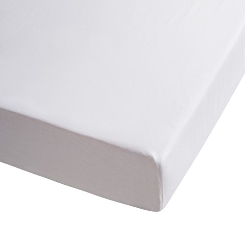 Sancarlos - Sábana bajera , 100% Algodón percal, Color blanco, Cama de 135 Sancarlos - Sábana bajera , 100% Algodón percal, Color blanco, Cama de 135