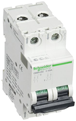 Schneider Electric A9N61539 C60H Interruptor Automático Especial de CC, 500V, 2P, 63A, Curva C, Blanco