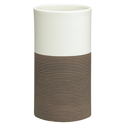 Sealskin Vaso para Cepillo de Dientes Doppio, 6.9 x 6.9 x 12.6 cm, Porcelana, Marrón