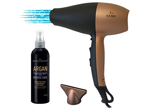 Secador de pelo gama con aceite de argán de regalo – Innovadora tecnología Ozone Ion 5D – Equipado con 6 combinaciones – Profesional y fabricado en Italia – Fortalece el cabello mientras lo seca