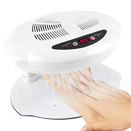 Secador de uñas, Ventilador de secado de manicura con aire frío y caliente, Herramienta de manicura para salón y hogar(White)