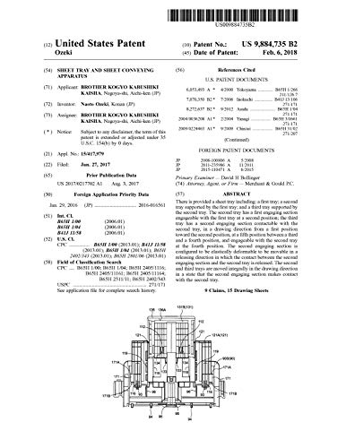 Sheet tray and sheet conveying apparatus: United States Patent 9884735 (English Edition)