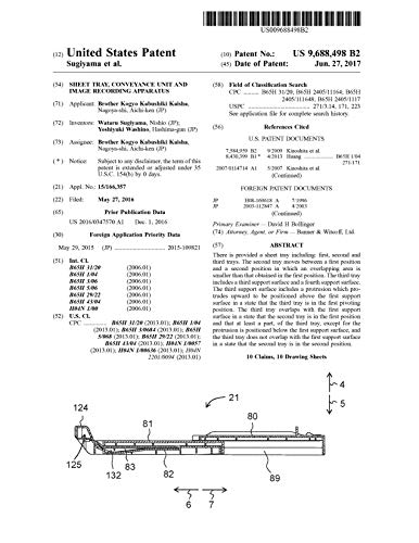Sheet tray, conveyance unit and image recording apparatus: United States Patent 9688498 (English Edition)