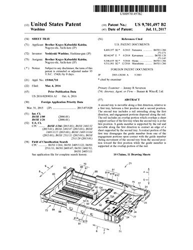 Sheet tray: United States Patent 9701497 (English Edition)