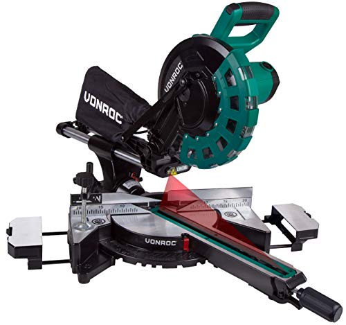 Sierra ingletadora 2200W – Sierra de bisel - Hoja de sierra de Ø 254 mm - Provista de láser y LED Sierra ingletadora 2200W – Sierra de bisel - Hoja de sierra de Ø 254 mm - Provista de láser y LED