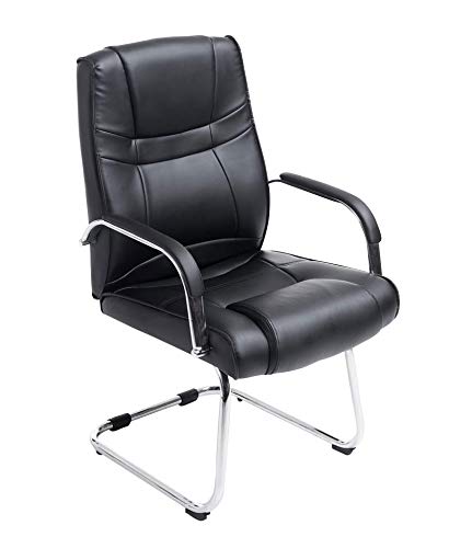 Silla Cantiléver XXL Attila En Cuero Sintético I Silla De Conferencia Oscilante con Base De Metal I Silla De Reuniones Moderna I Color:, Color:Negro Silla Cantiléver XXL Attila En Cuero Sintético I Silla De Conferencia Oscilante con Base De Metal I Silla De Reuniones Moderna I Color:, Color:Negro
