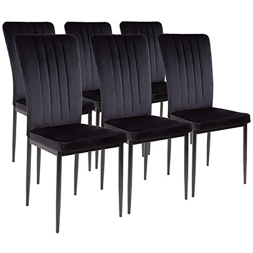Silla de comedor Albatros Modena, Set de 6 sillas, negro, certificada por la SGS