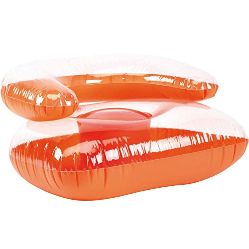 Sillón hinchable para piscina, color naranja