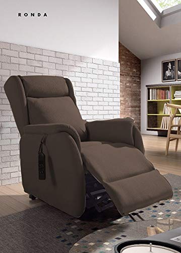Sillón reclinable con reposapiés, Sillón Relax eléctrico 2 Motores, Sillón función Powerlift Modelo Ronda Color Marron Sillón reclinable con reposapiés, Sillón Relax eléctrico 2 Motores, Sillón función Powerlift Modelo Ronda Color Marron