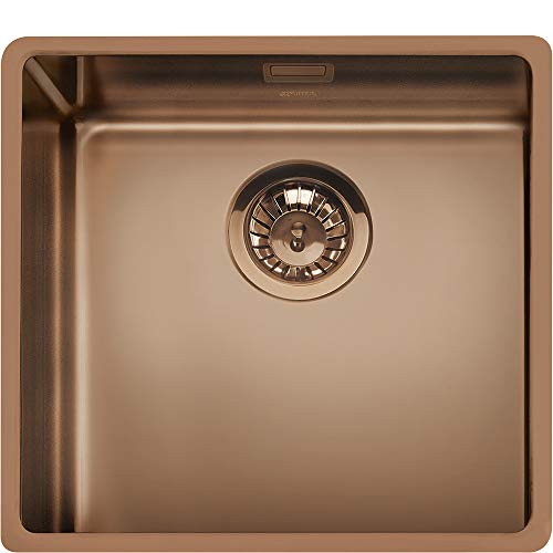 SMEG VSTR50CUX Mira - Fregadero de cocina colgante, acero inoxidable, cobre