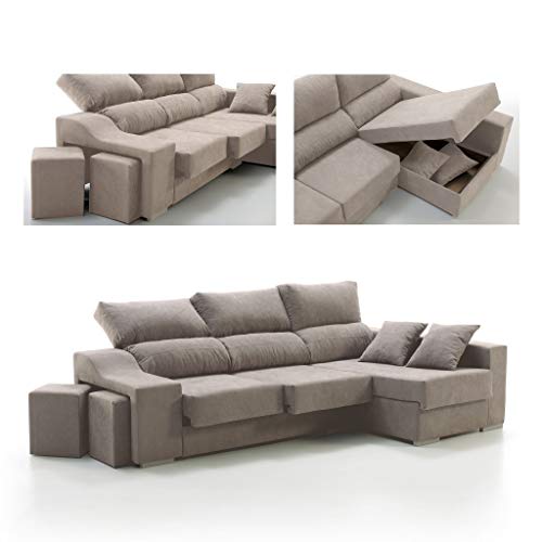 Sofá Chaise Longue Loki Derecha 4 Plazas Beige Crudo Sistema Easy-Clean Arcón 2 Puffs Asientos Extensibles Tejido Desenfundable (Envío y Subida a Domicilio Incluidos) Sofá Chaise Longue Loki Derecha 4 Plazas Beige Crudo Sistema Easy-Clean Arcón 2 Puffs Asientos Extensibles Tejido Desenfundable (Envío y Subida a Domicilio Incluidos)