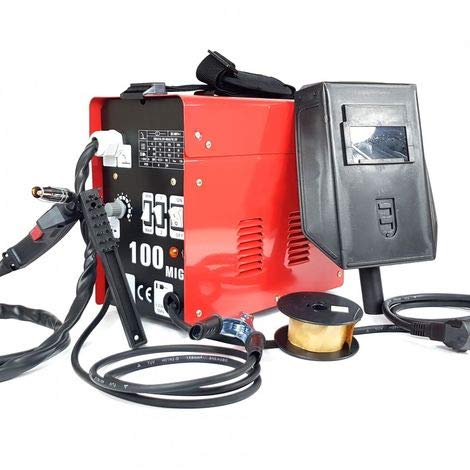 Soldador hilo contínuo MIG-100 SIN GAS Máquina soldar ventilada con accesorios incluidos Soldador hilo contínuo MIG-100 SIN GAS Máquina soldar ventilada con accesorios incluidos