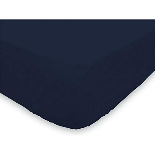 Soleil d'ocre Sábana Bajera Jersey de algodón 90x190 cm Azul Marino