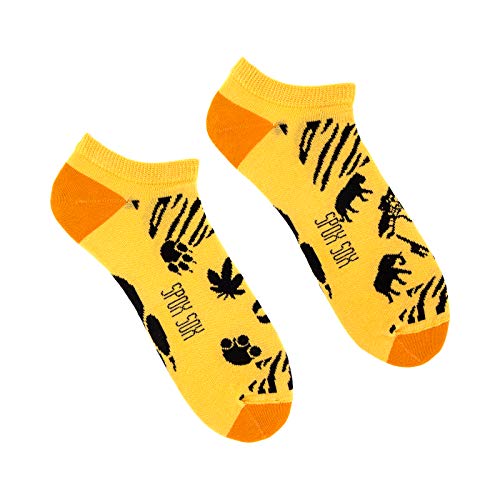 Spox Sox Low Unisex - multicoloured, colourful ankle socks for individualists - 7/9 UK - safari
