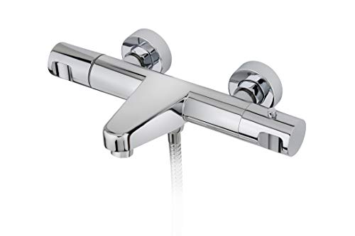 Strohm TEKA - Grifo ducha termostático de ducha y bañera MANACOR con tope de seguridad a 38º y sistema SafeTouch.