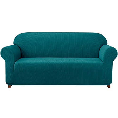 Subrtex - Funda de sofá con reposabrazos extensible (3 plazas), color azul y verde