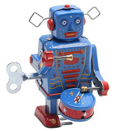 SYFO Juguete Retro Robot Robot Toy Clockwork Wind Up Metal Vintage Coleccionable Niños Regalo