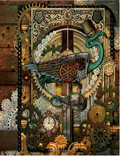 T: Monogrammed Initial “T” 2020 Beautiful Flamingo Steampunk Weekly Planner | Jan 1, 2020 to Dec 31, 2020 | Vintage Industrial Era Look For Flamingo ... Copper Pipes Clock Faces | A Real Beauty!