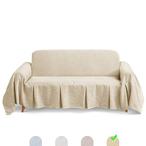 TAOCOCO Funda de sofá, Funda de Silla de Sala, Funda de Silla de Perro, Funda de protección de Silla, Lavable a máquina,Toalla de sofá con Volantes (Blanco, 320_x_210_cm) TAOCOCO Funda de sofá, Funda de Silla de Sala, Funda de Silla de Perro, Funda de protección de Silla, Lavable a máquina,Toalla de sofá con Volantes (Blanco, 320_x_210_cm)