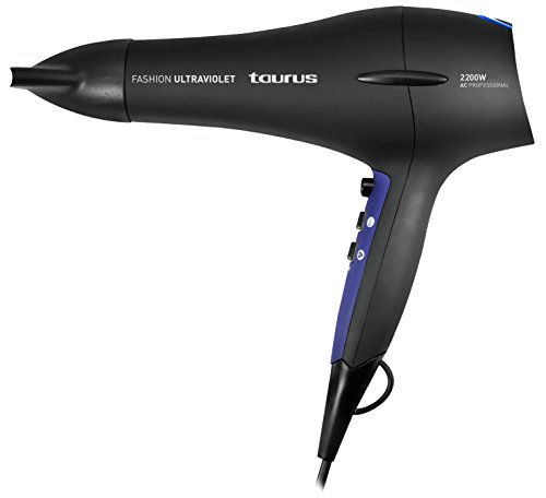 Taurus Fashion Ultraviolet - Secador de pelo (2200 W, 2 velocidades, 3 temperaturas) color negro y violeta