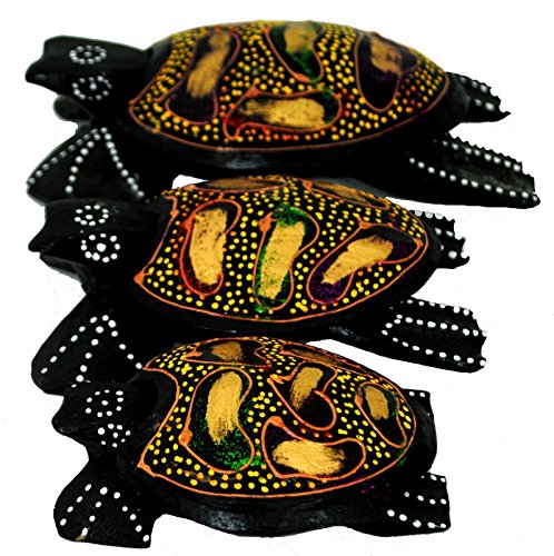 TERRAPIN Balinese Set 3 Tortugas mar Caja de té luz Titular Cenicero, Ornament 811