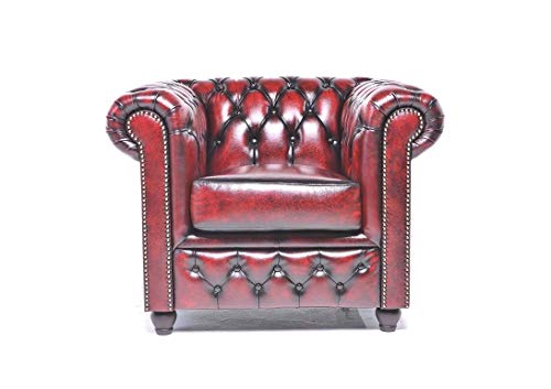 The Chesterfield Brand - Sillón Chester Brighton Rojo Gastado - Hecho artesanal en cuero natural